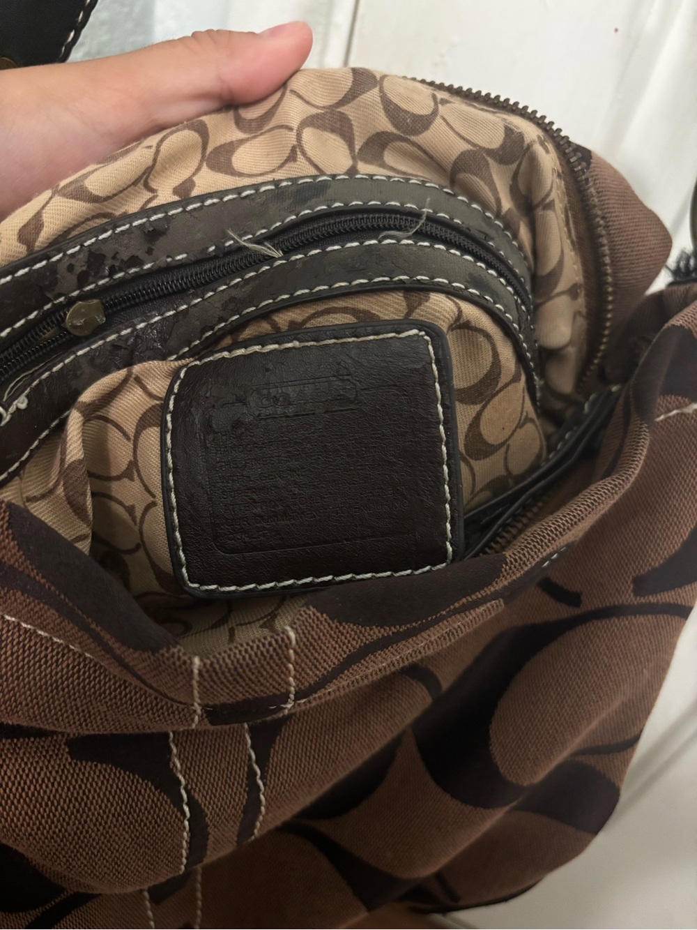 Vintage Coach Carly Dark Brown Shoulder Purse Hobo Bag - Picture 6 of 8